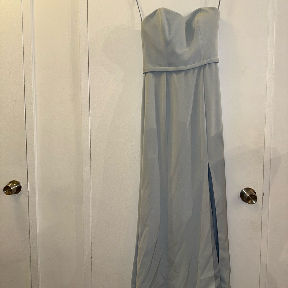 Amsale Baby Blue Strapless Dress
